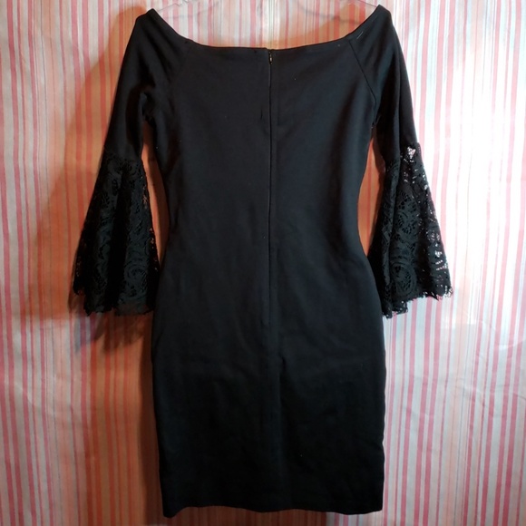Bar III Black Bell Sleeve Off Shoulder Top - Picture 4 of 6
